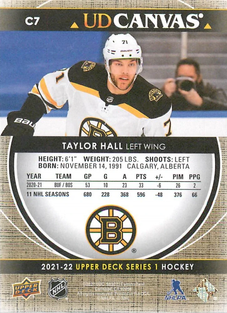 2021-22 UD Series 1 - Taylor Hall - Canvas #C7