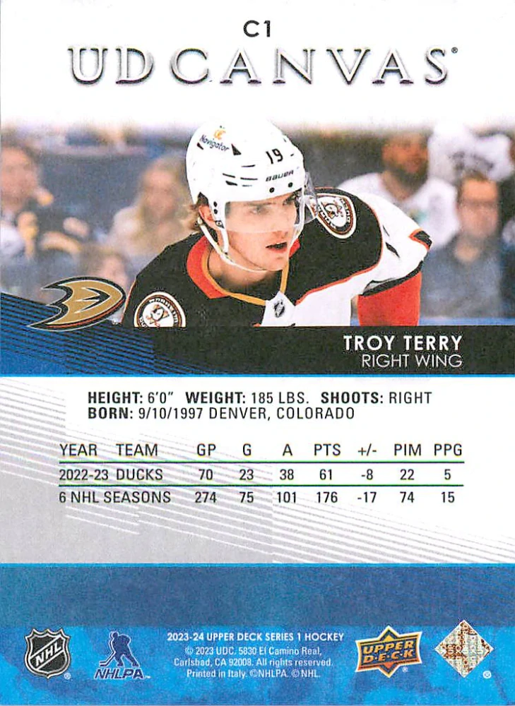 2023-24 UD Series 1 - Troy Terry - Canvas #C1