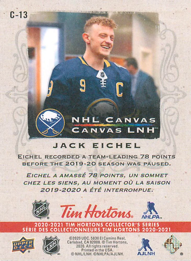 2020-21 UD Tim Hortons Collector's Series - Jack Eichel - NHL Canvas #C-13