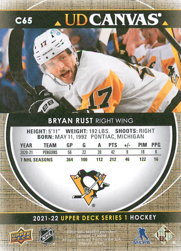2021-22 UD Series 1 - Bryan Rust - Canvas #C65
