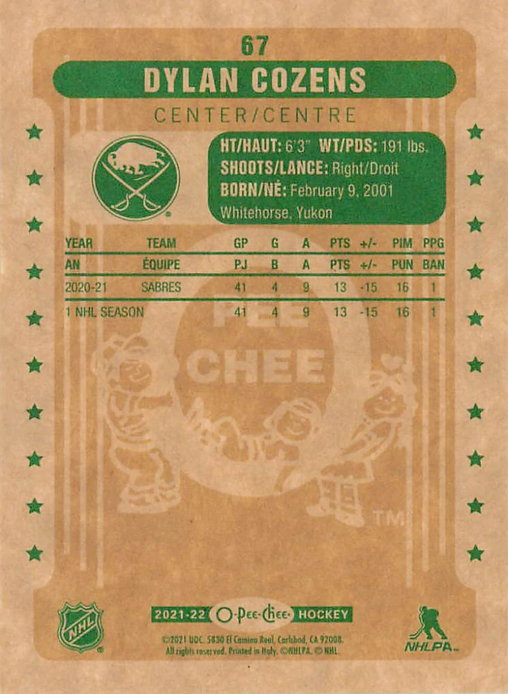 2021-22 UD O-Pee-Chee - Dylan Cozens - Retro #67