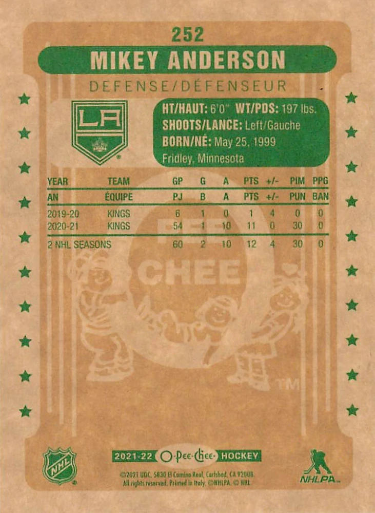 2021-22 UD O-Pee-Chee - Mikey Anderson - Retro #252