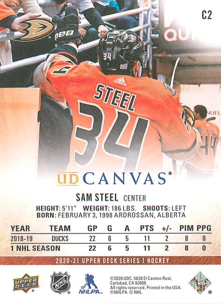 2020-21 UD Series 1 - Sam Steel - Canvas #C2