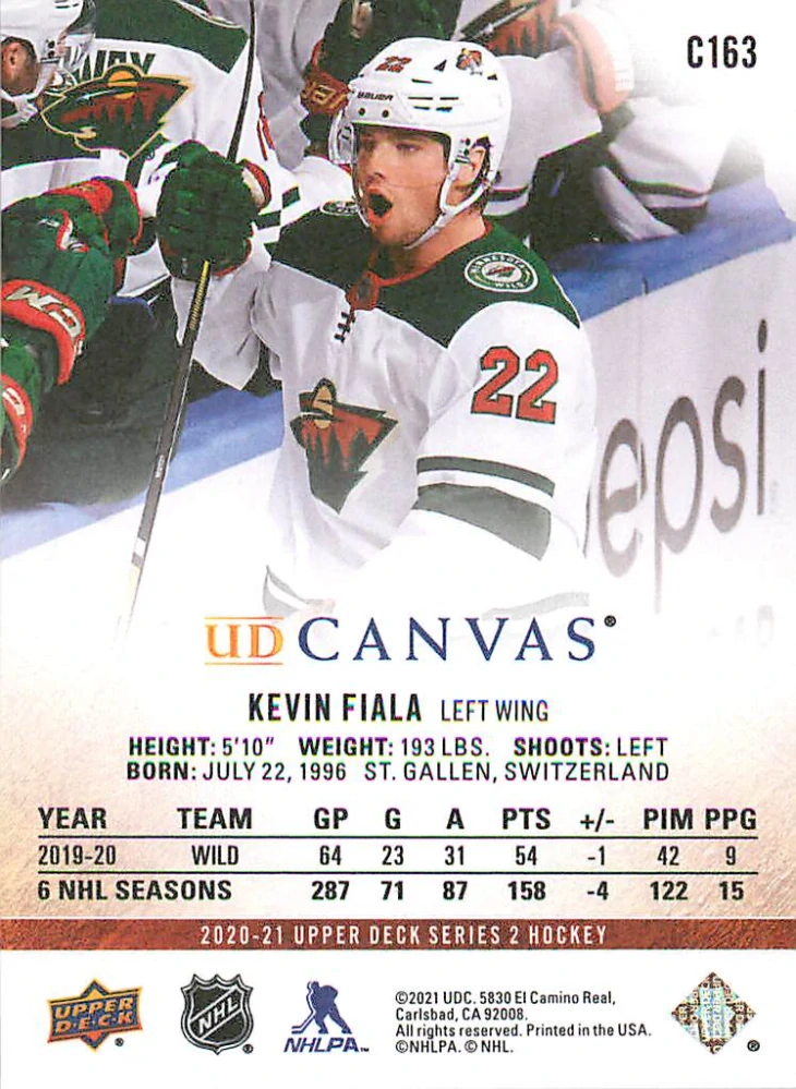 2020-21 UD Series 2 - Kevin Fiala - Canvas #C163