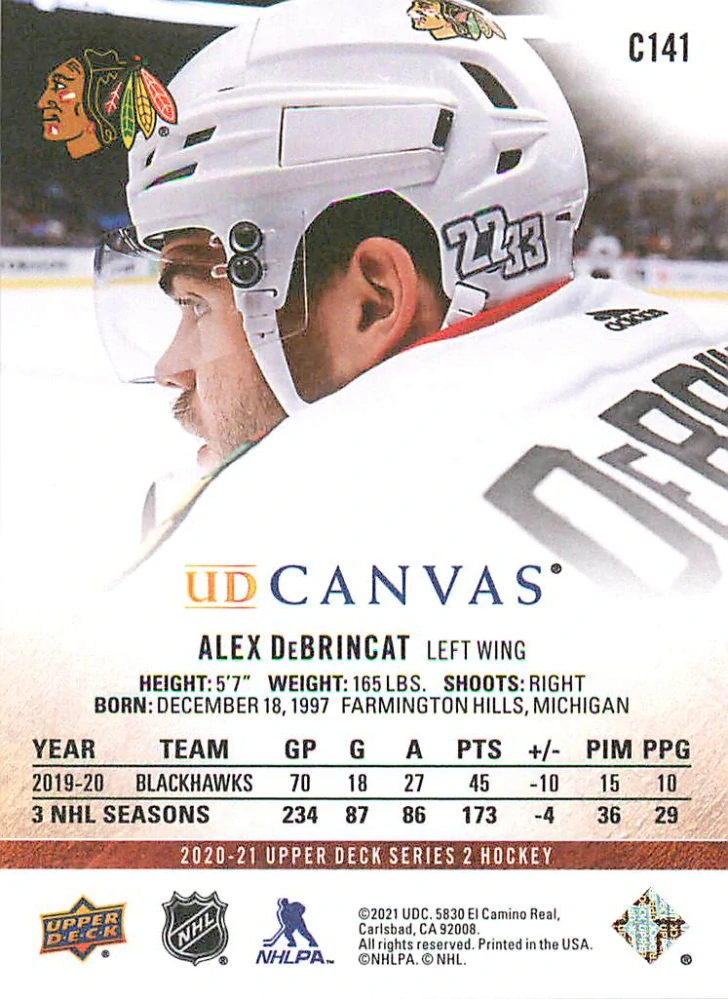 2020-21 UD Series 2 - Alex DeBrincat - Canvas #C141