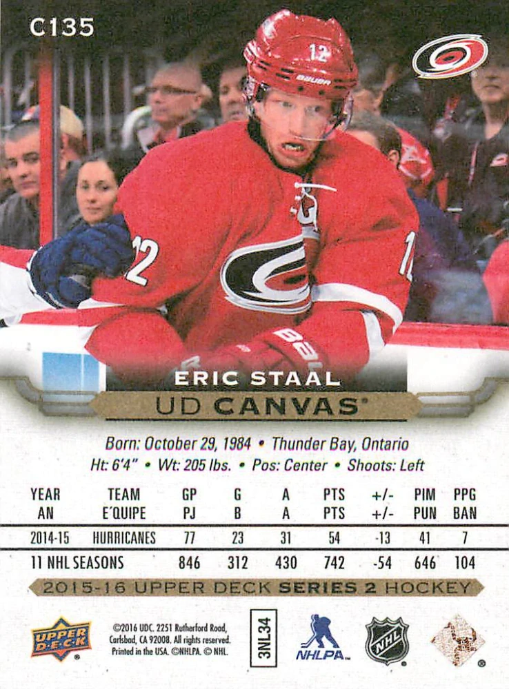 2015-16 UD Series 2 - Eric Staal - Canvas #C135