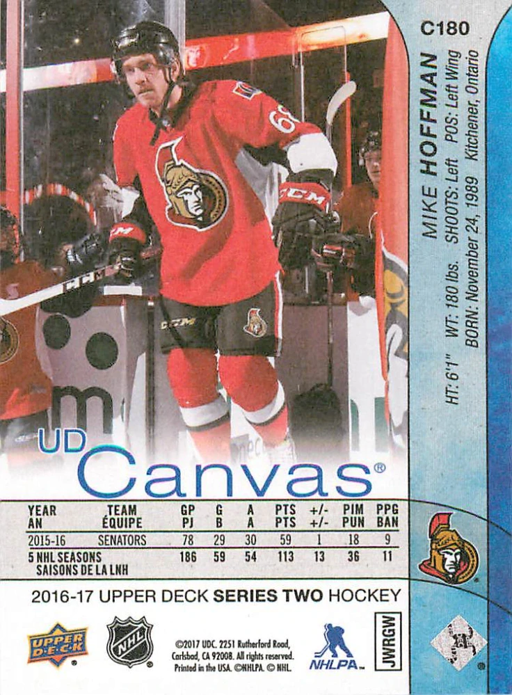 2016-17 UD Series 2 - Mike Hoffman - Canvas #C180