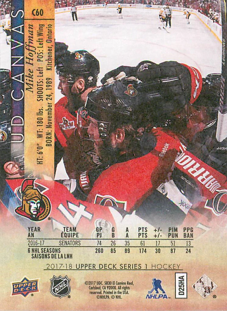 2017-18 UD Series 1 - Mike Hoffman - Canvas #C60