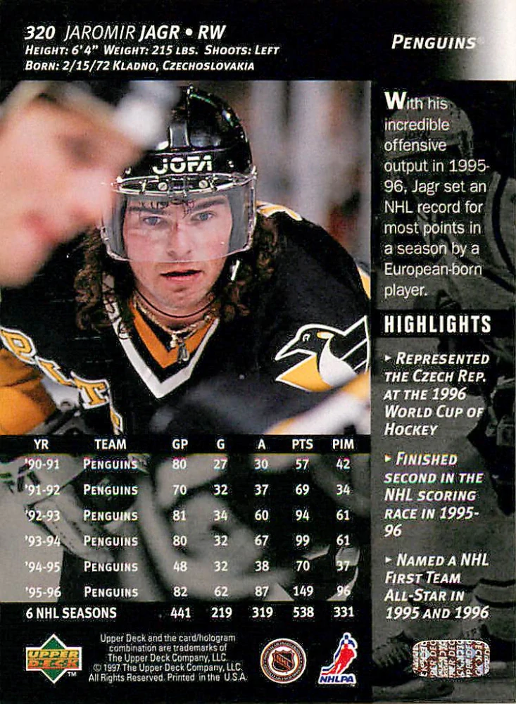 1996-97 UD Series 2 - Jaromír Jágr #320