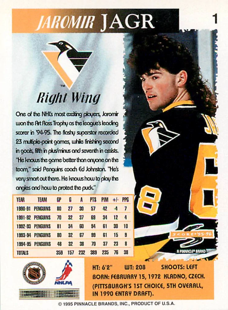 1995-96 Score - Jaromír Jágr #1