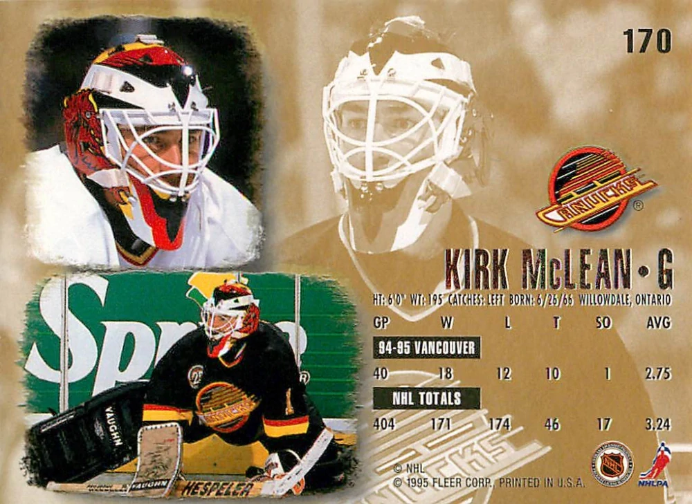 1995-96 Fleer Ultra - Kirk McLean #170