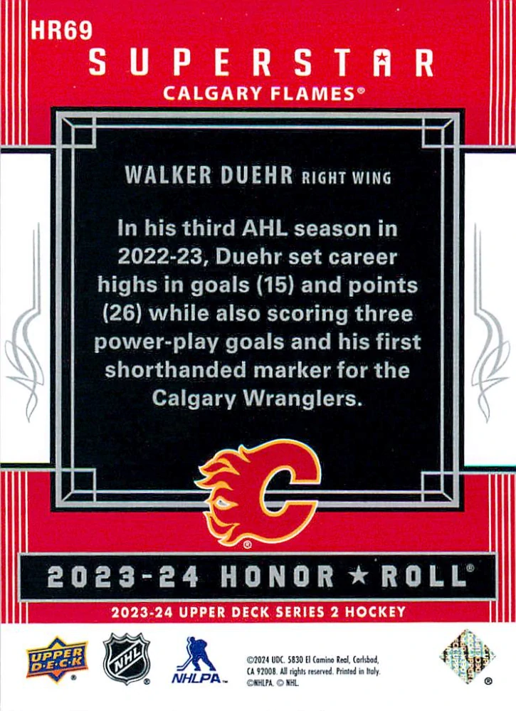 2023-24 UD Series 2 - Walker Duehr - Superstar Honor Roll #HR69