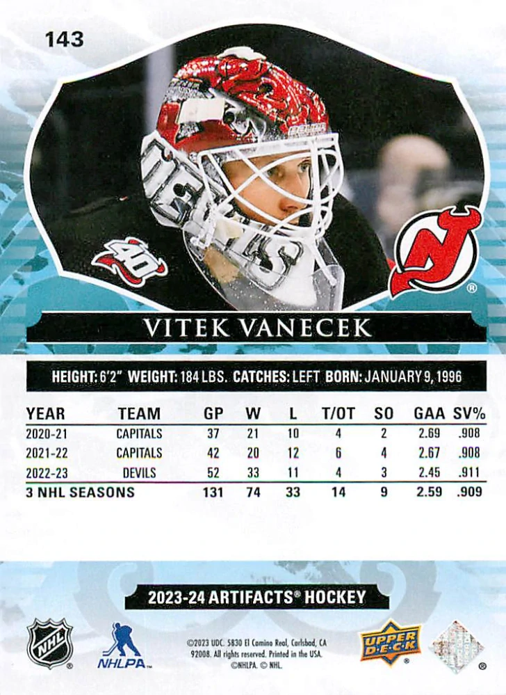 2023-24 UD Artifacts - Vítek Vaněček /599 #143