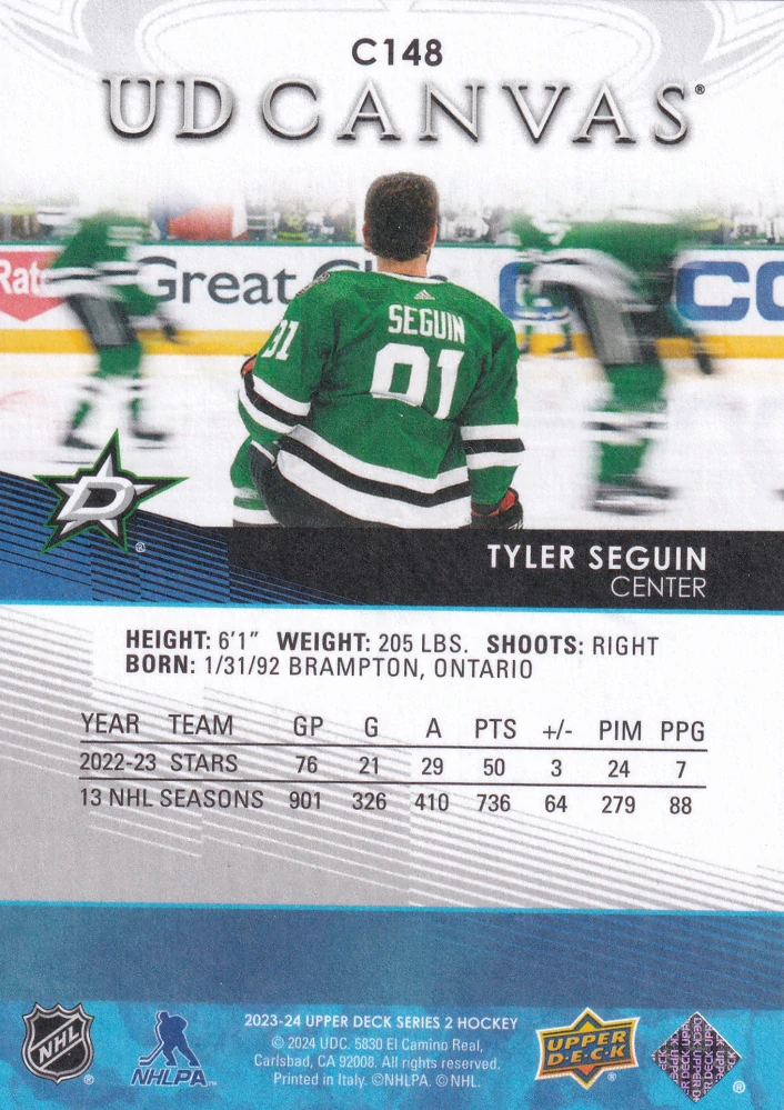 2023-24 UD Series 2 - Tyler Seguin - Canvas #C148