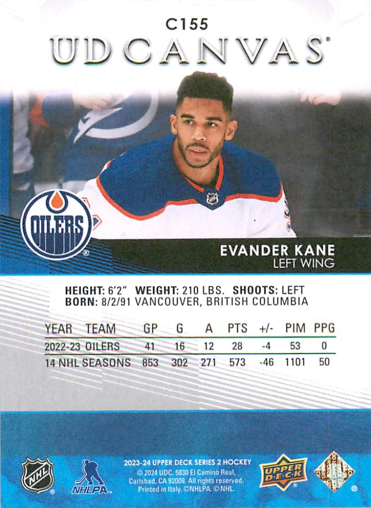 2023-24 UD Series 2 - Evander Kane - Canvas #C155