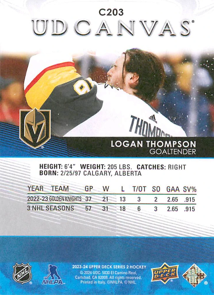 2023-24 UD Series 2 - Logan Thompson - Canvas #C203