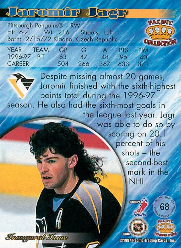 1997-98 Pacific Crown Collection - Jaromír Jágr #68