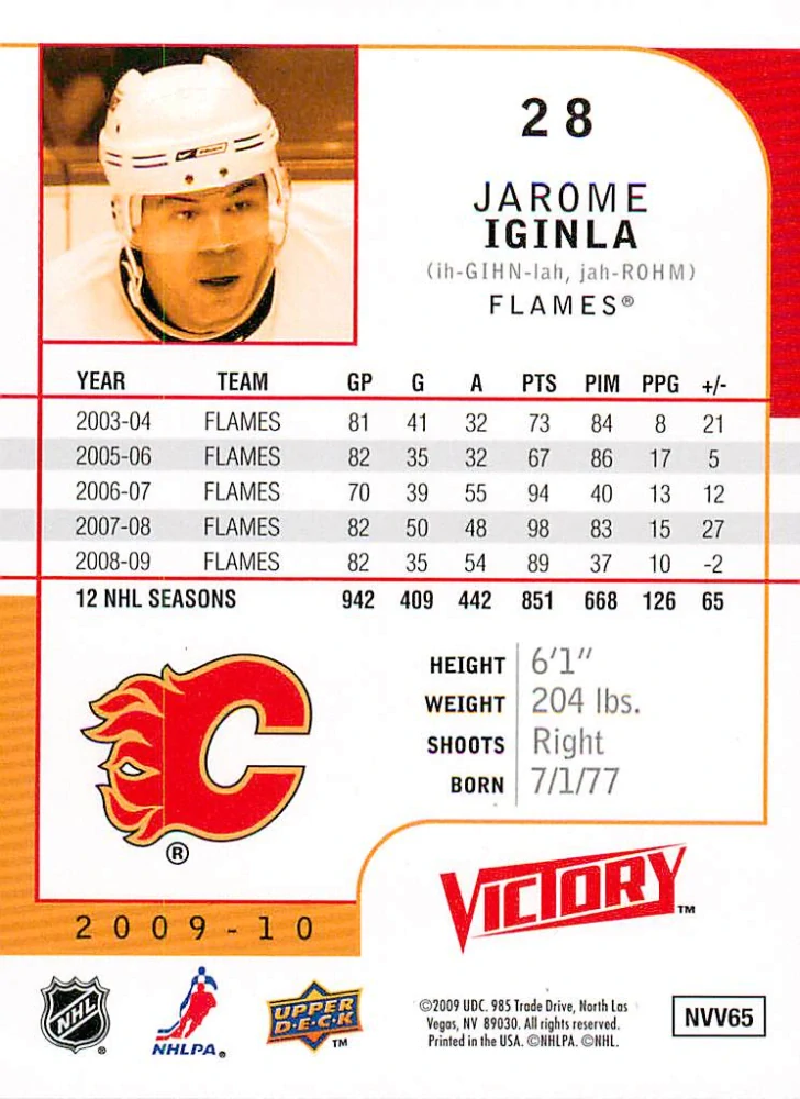 2009-10 UD Victory - Jarome Iginla #28