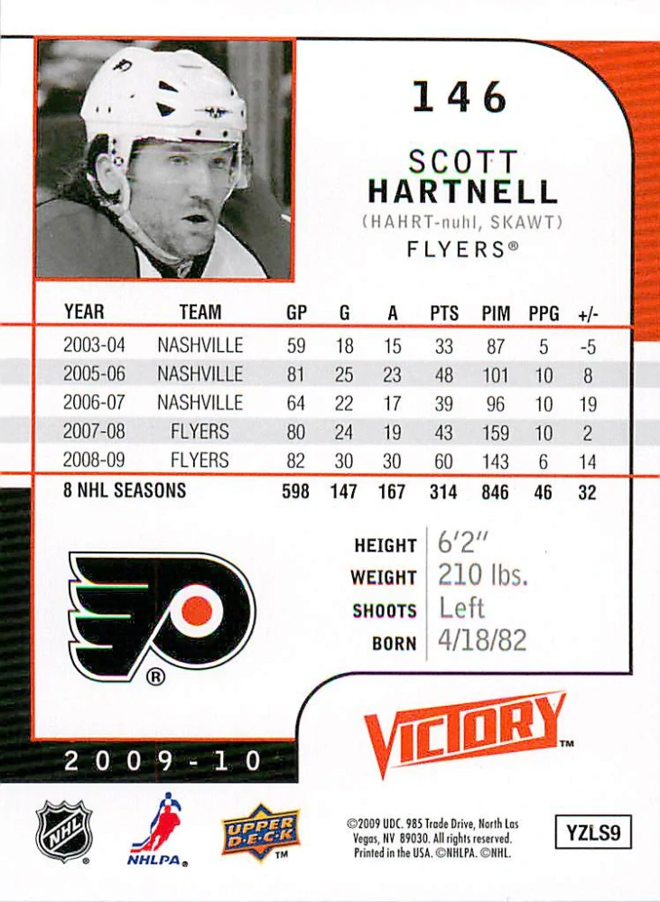 2009-10 UD Victory - Scott Hartnell #146