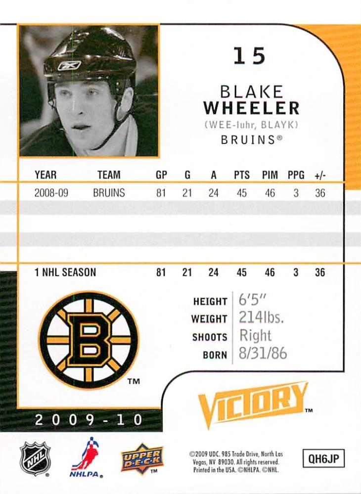 2009-10 UD Victory - Blake Wheeler #15