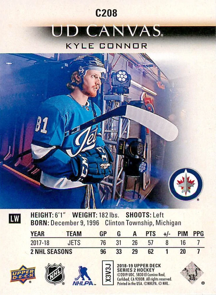 2018-19 UD Series 2 - Kyle Connor - Canvas #C208