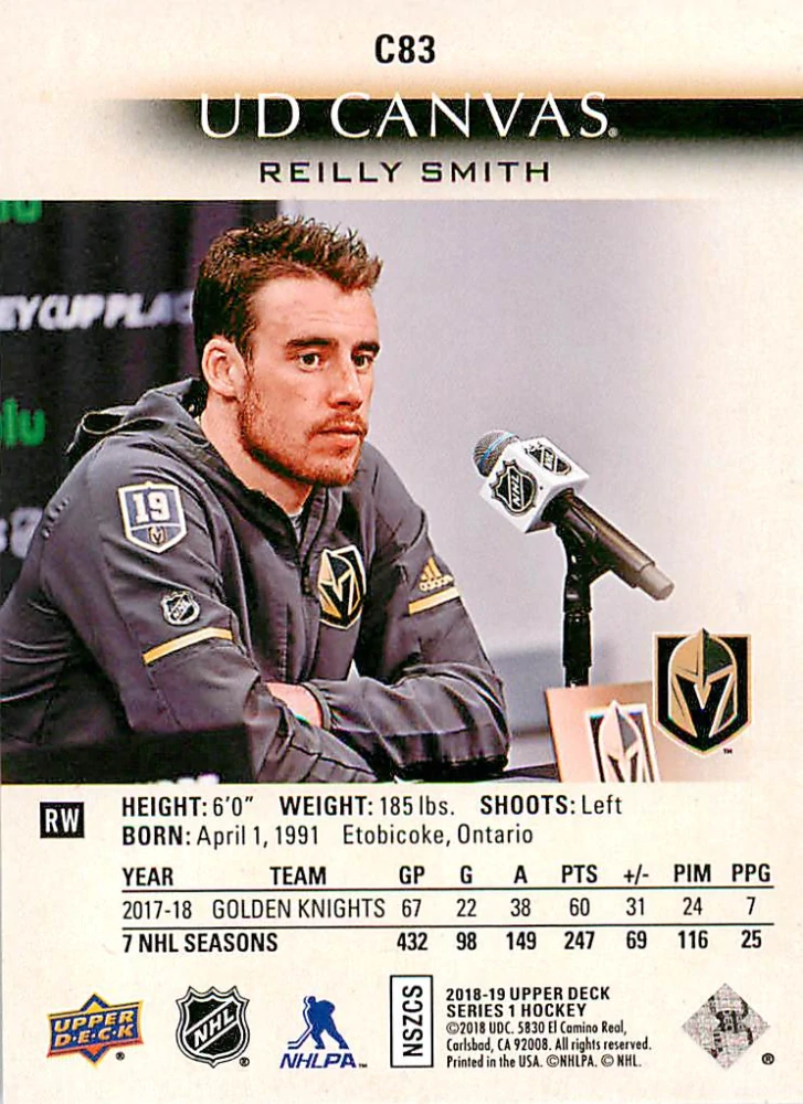 2018-19 UD Series 1 - Reilly Smith - Canvas #C83