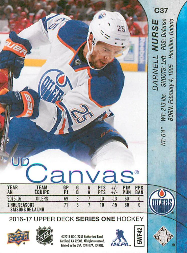 2016-17 UD Series 1 - Darnell Nurse - Canvas #C37