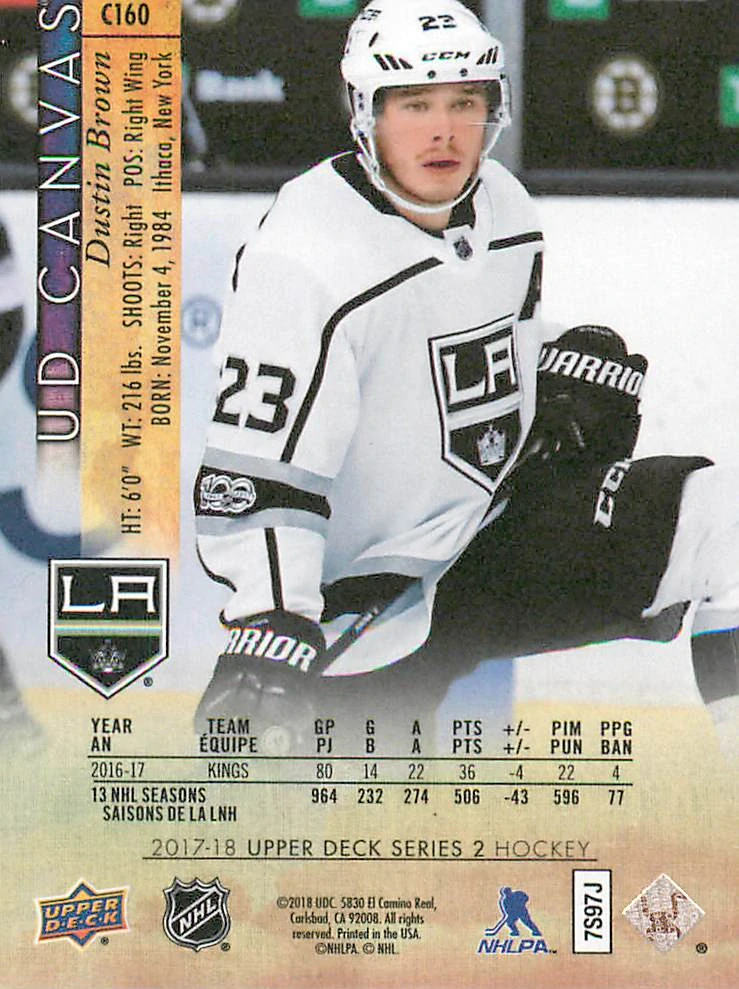 2017-18 UD Series 2 - Dustin Brown - Canvas #C160