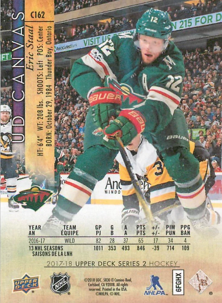 2017-18 UD Series 2 - Eric Staal - Canvas #C162