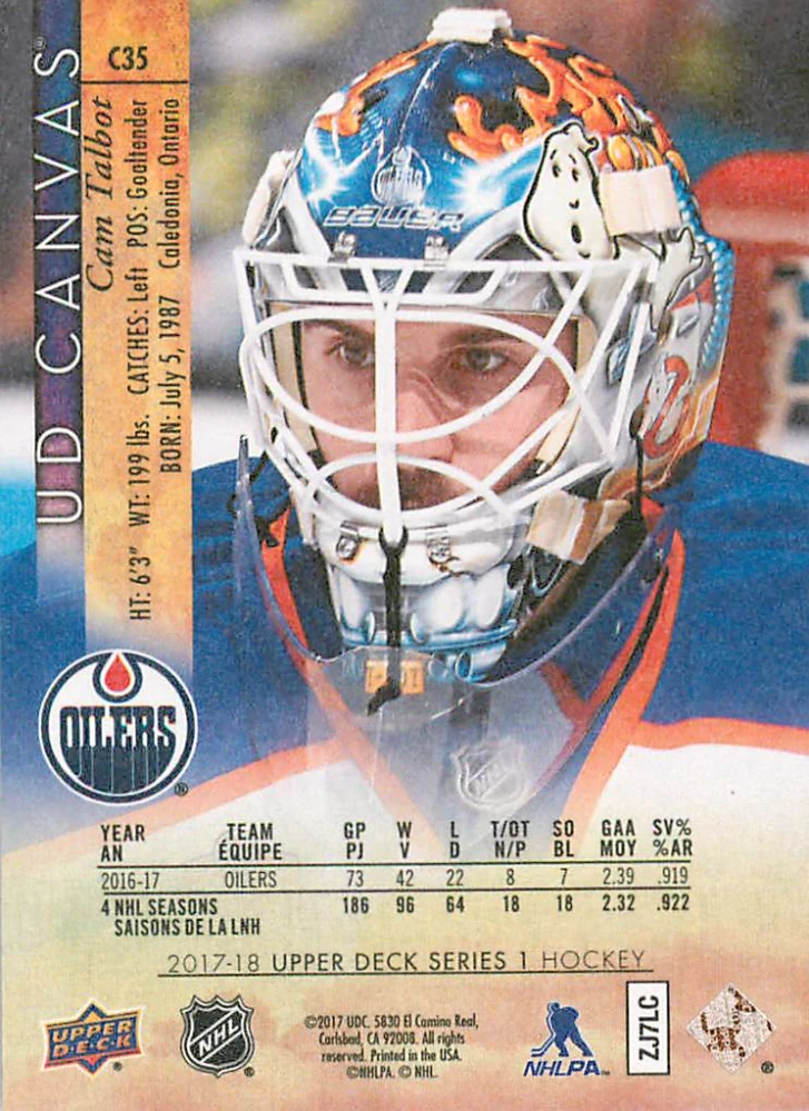 2017-18 UD Series 1 - Cam Talbot - Canvas #C35
