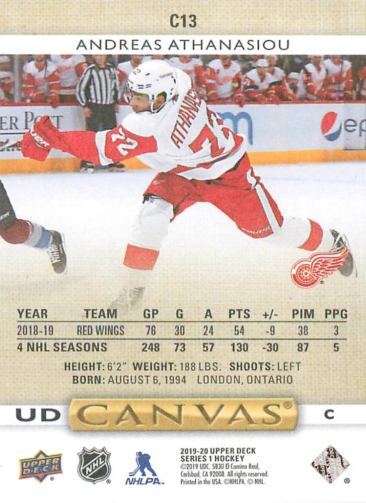 2019-20 UD Series 1 - Andreas Athanasiou - Canvas #C13