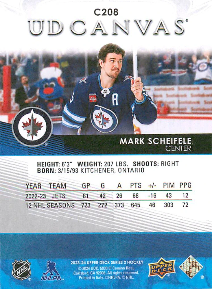 2023-24 UD Series 2 - Mark Scheifele - Canvas #C208