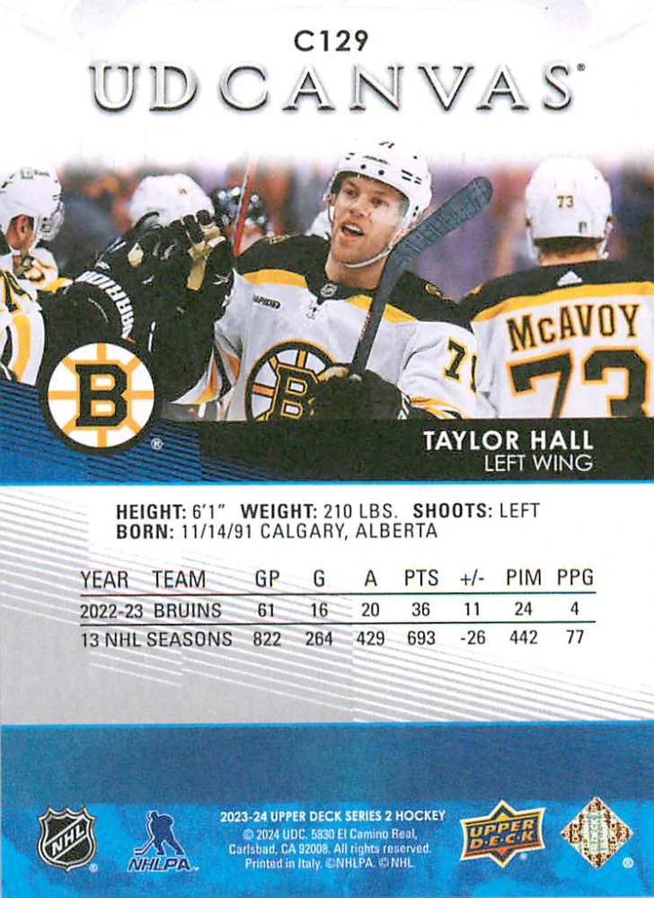 2023-24 UD Series 2 - Taylor Hall - Canvas #C129