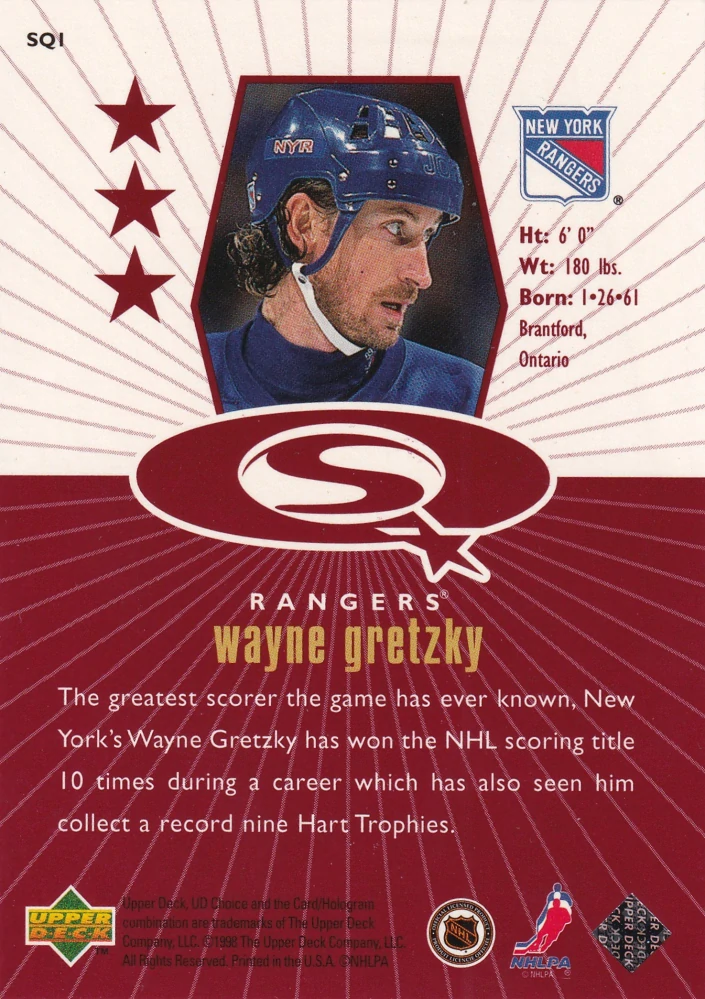 1998-99 UD Choice - Wayne Gretzky - Starquest Red