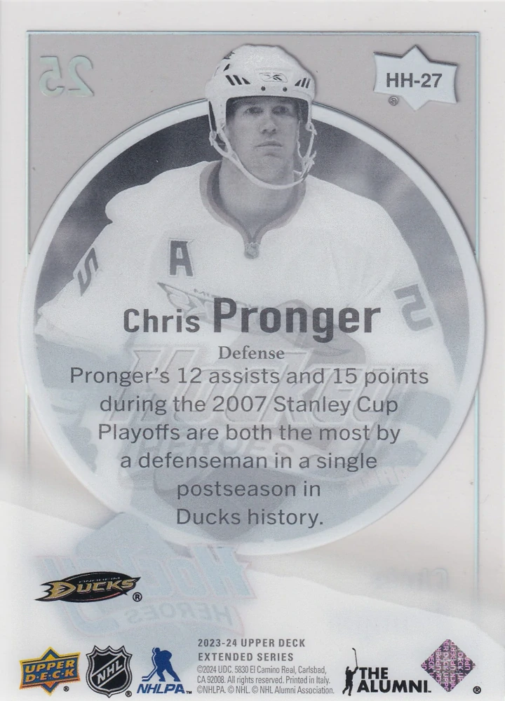 2023-24 UD Extended Series - Chris Pronger - Hockey Heroes #HH-27