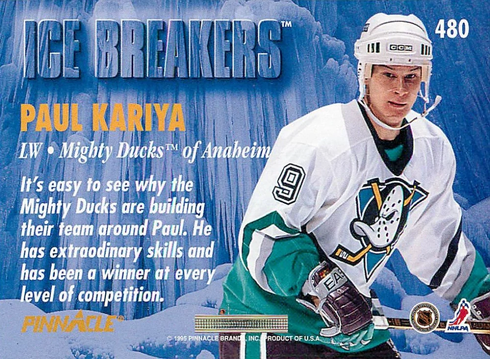 1994-95 Pinnacle - Paul Kariya - Ice Breakers #480