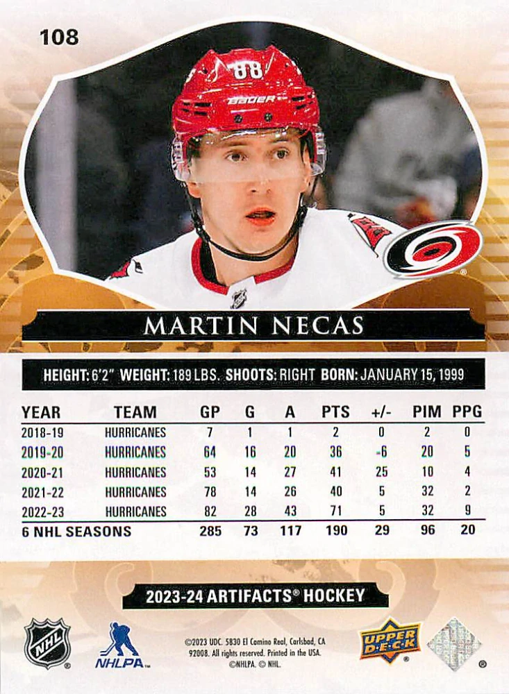 2023-24 UD Artifacts - Martin Nečas /599 #108