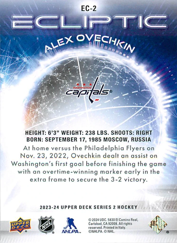 2023-24 UD Series 2 - Alex Ovechkin - Ecliptic #EC-2