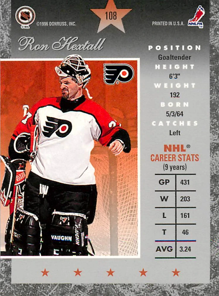 1995-96 Donruss Elite - Ron Hextall #108