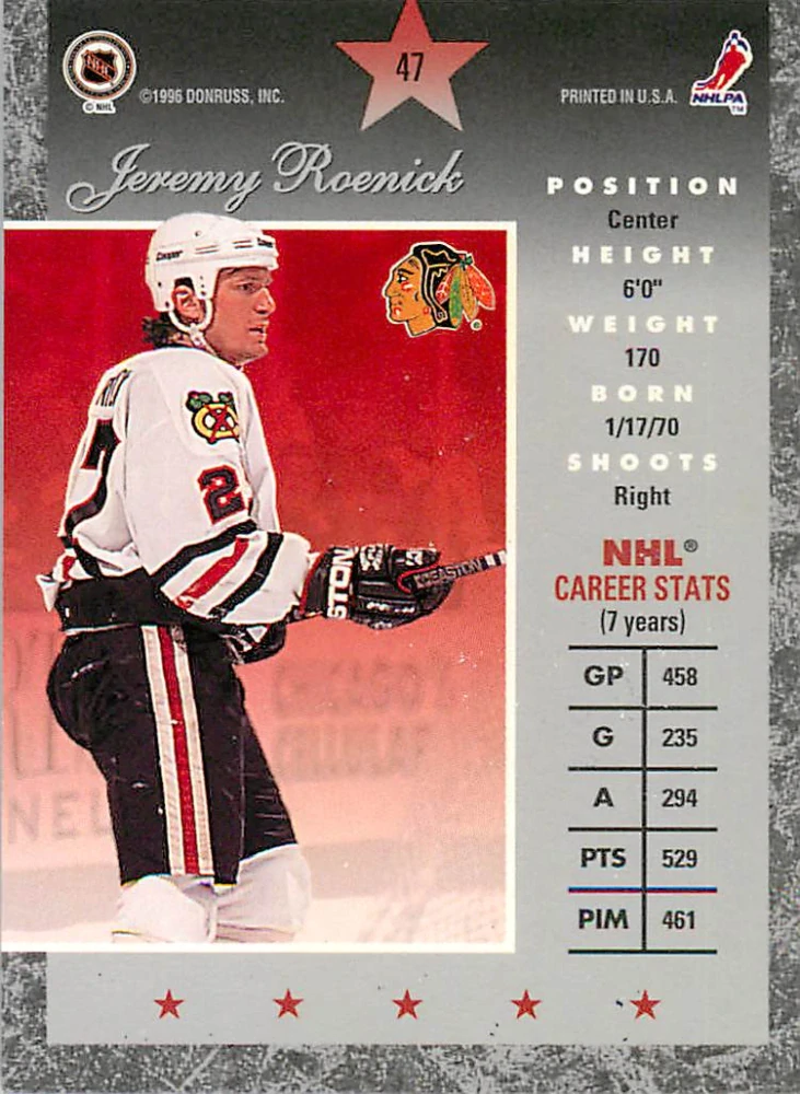 1995-96 Donruss Elite - Jeremy Roenick #47