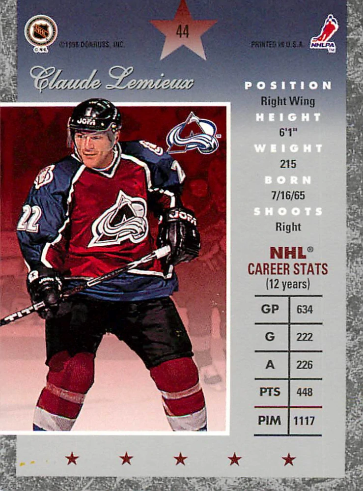 1995-96 Donruss Elite - Claude Lemieux #44