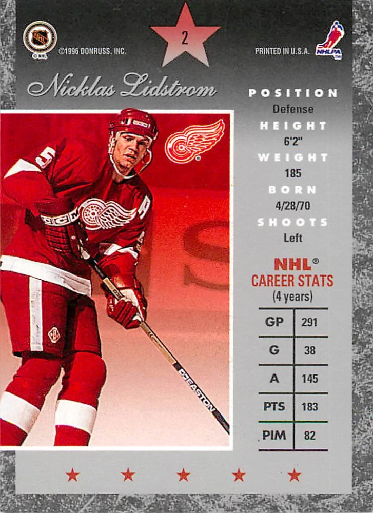 1995-96 Donruss Elite - Nicklas Lidstrom #2