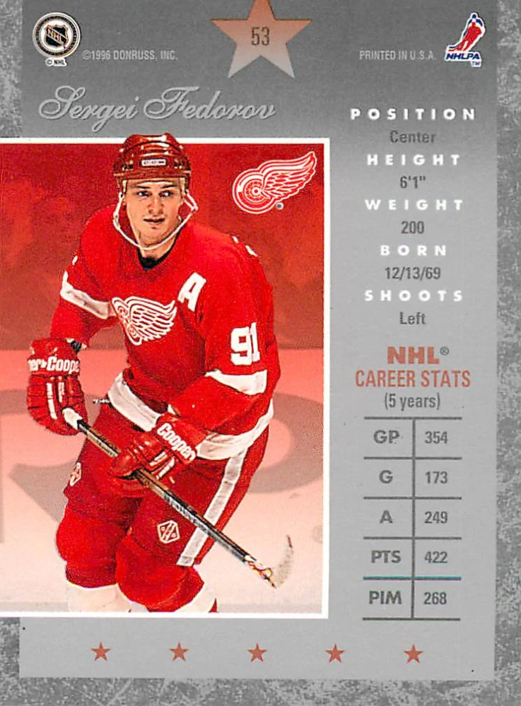 1995-96 Donruss Elite - Sergei Fedorov #53