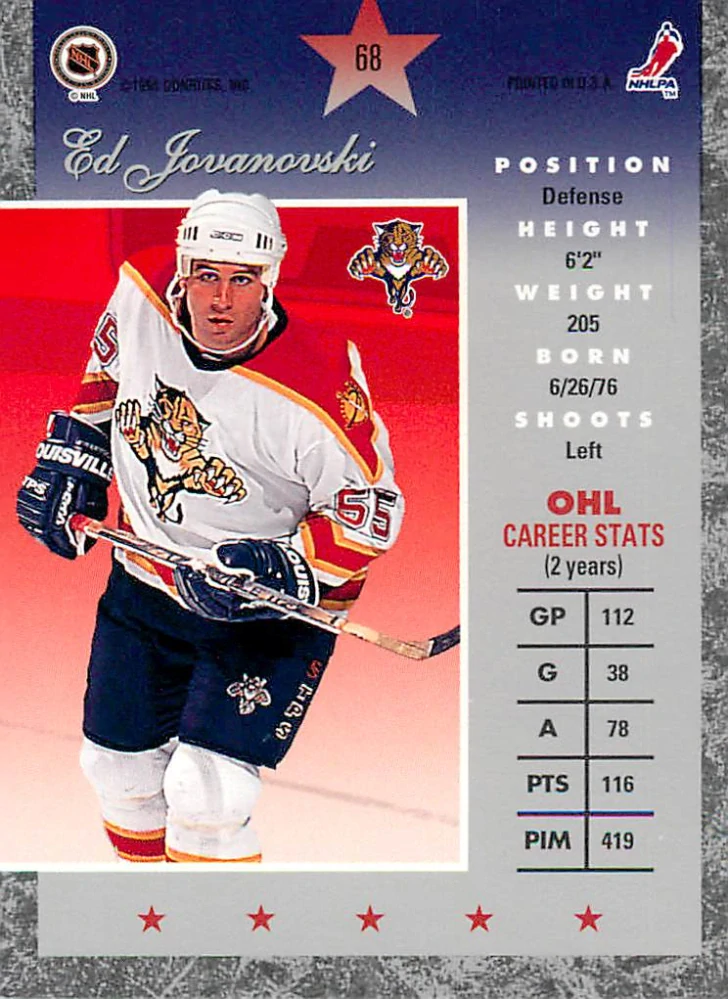 1995-96 Donruss Elite - Ed Jovanovski #68