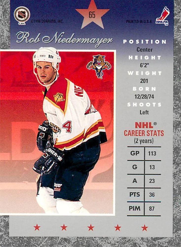 1995-96 Donruss Elite - Rob Niedermayer #65