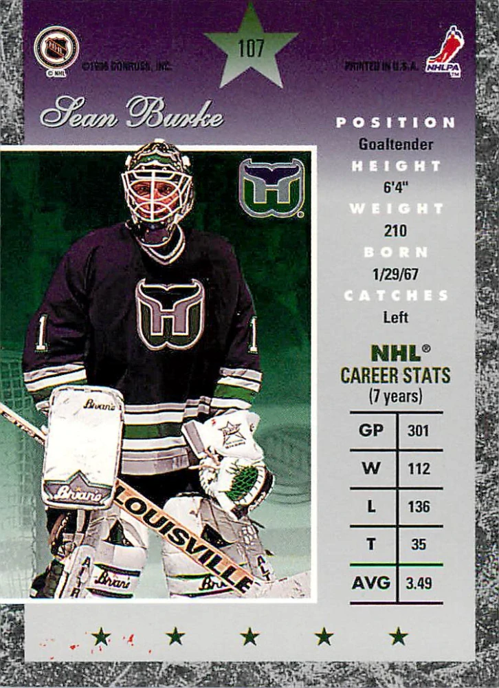 1995-96 Donruss Elite - Sean Burke #107