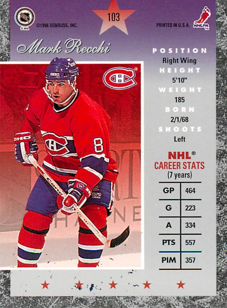 1995-96 Donruss Elite - Mark Recchi #103