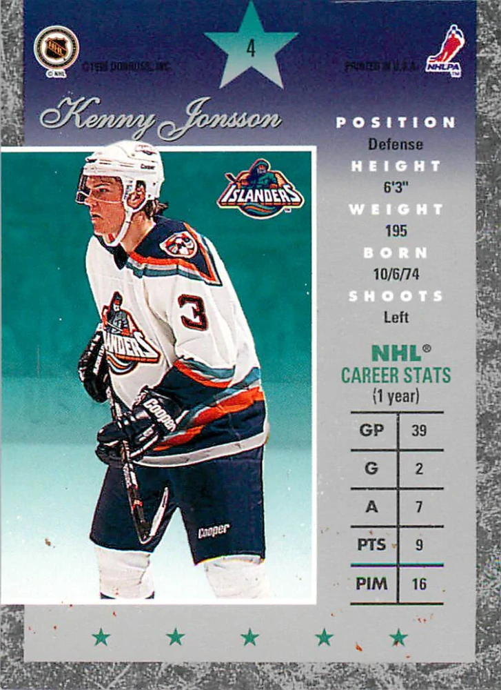1995-96 Donruss Elite - Kenny Jonsson #4