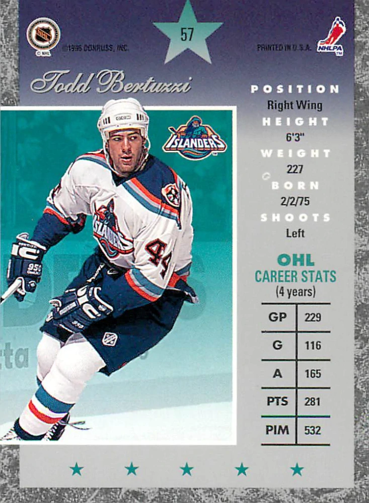 1995-96 Donruss Elite - Todd Bertuzzi ##57
