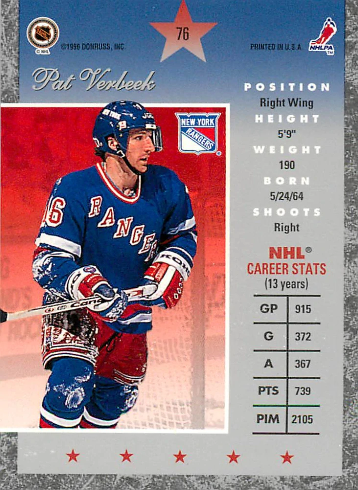1995-96 Donruss Elite - Pat Verbeek #76